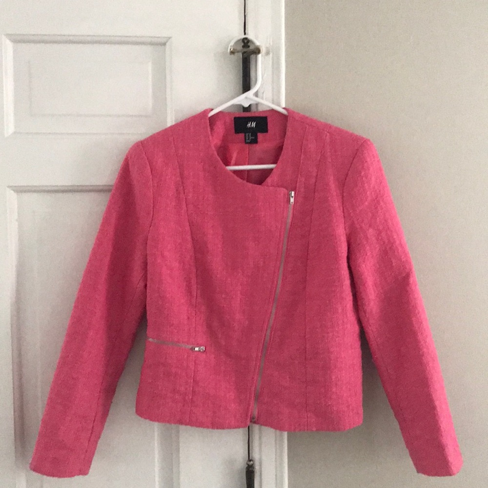H&M Coral/pink Full Side Zip career Blazer